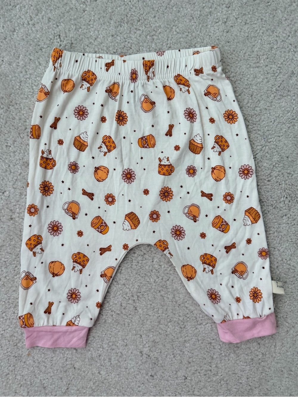 Milkberry Pink-Trim Pumpkin Print Baby Bodysuit & Pants Set - Picture 8 of 11